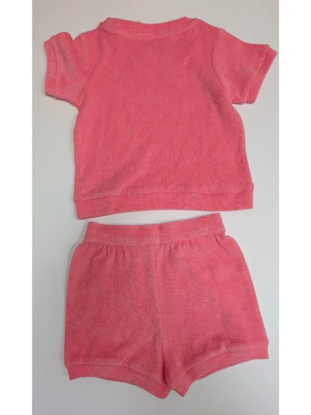 Kate Quinn Organic Cotton Terry Shorts Set Swim Coverup 2T Hot Pink